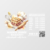Bakery Pastry Chef Baking Catering Opening Hours ウィンドウサイン (シート)