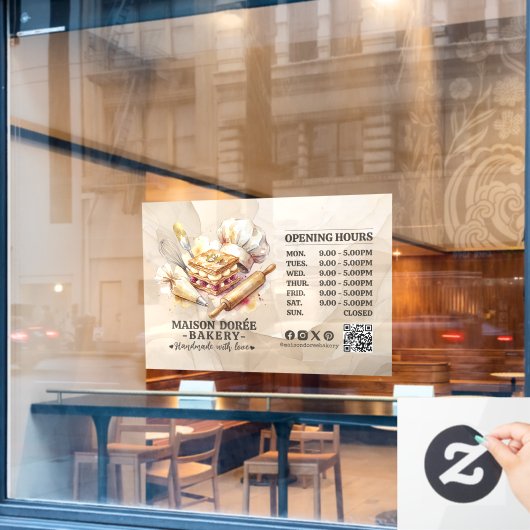 Bakery Pastry Chef Baking Catering Opening Hours ウィンドウサイン (カフェ窓)