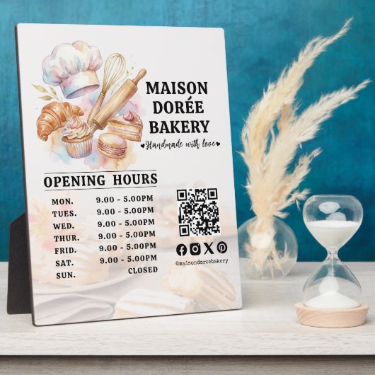 Bakery Pastry Chef Baking Catering Opening Hours フォトプラーク (側面)