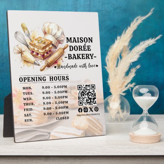 Bakery Pastry Chef Baking Catering Opening Hours フォトプラーク (側面)