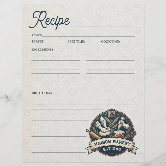Bakery Pastry Chef Baking Recipe Page Cookbook チラシ (裏面)