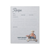 Bakery Pastry Chef Baking Recipe Page Cookbook ノートパッド (回転)