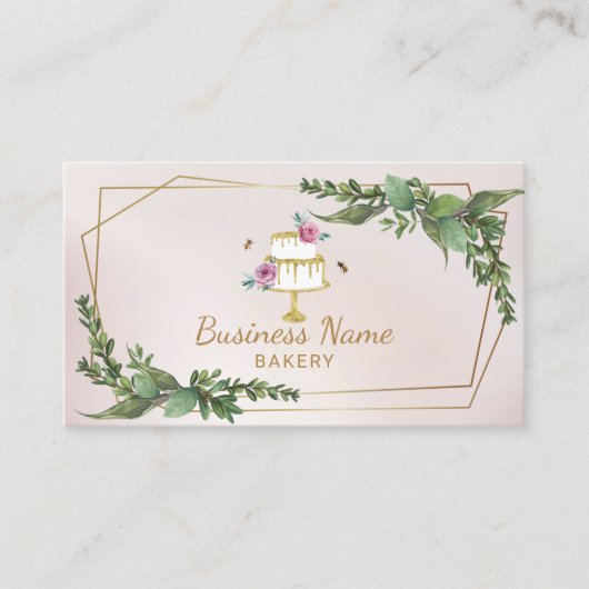 Bakery Pastry Chef Botanical Floral Sweet Cake 名刺 (正面)