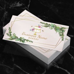 Bakery Pastry Chef Botanical Floral Sweet Cake 名刺