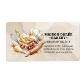 Bakery Pastry Chef Cake Baker Food Ingredient ラベル (正面)