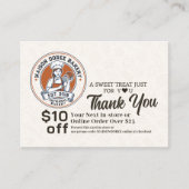Bakery Pastry Chef Cake Baker Thank You Promo Code 割引カード (正面)