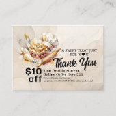 Bakery Pastry Chef Cake Baker Thank You Promo Code 割引カード (正面)