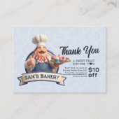 Bakery Pastry Chef Cake Baker Thank You Promo Code 割引カード (正面)
