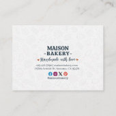 Bakery Pastry Chef Cake Baker Thank You Promo Code 割引カード (裏面)