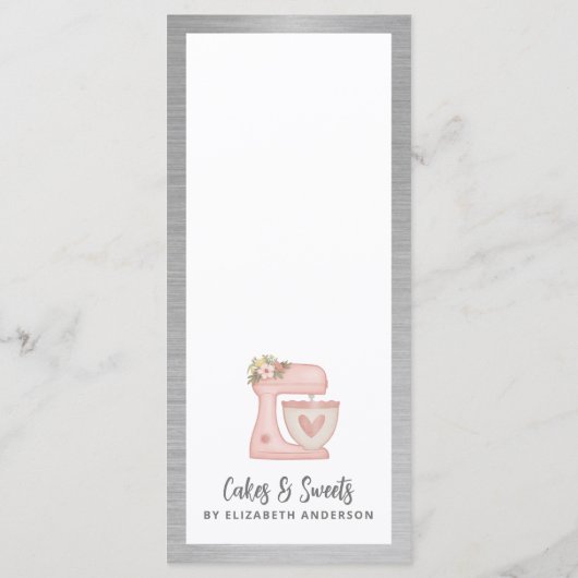 Bakery Pastry Chef Dessert Menu Price List メニュー (裏面)