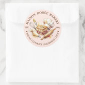 Bakery Pastry Chef Gold Baking Catering Thank You ラウンドシール (バッグ)