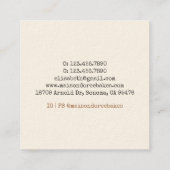 Bakery Pastry Chef Modern Gold Baking Utensils スクエア名刺 (裏面)