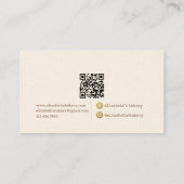 Bakery Pastry Chef Watercolor Gold Baking Catering ロイヤリティカード (裏面)