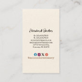 Bakery Pastry Chef Watercolor Gold Baking Catering 名刺 (裏面)