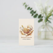 Bakery Pastry Chef Watercolor Gold Baking Catering 名刺 (スタンド正面)