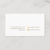 Bakery Pastry Chef Watercolor Gold Baking Catering 名刺 (裏面)