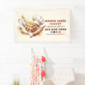 Bakery Pastry Chef Watercolor Gold Baking Catering 横断幕 (インサイチュ)