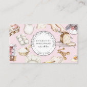 Bakery Pink Watercolor Baking Ingredients 名刺 (正面)