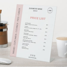 Bakery Price List Menu 台座サイン