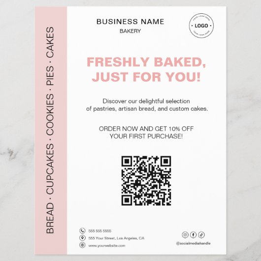 Bakery QR Code Promotional チラシ (正面)