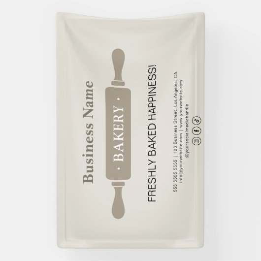 Bakery Rolling Pin Business 横断幕 (縦)