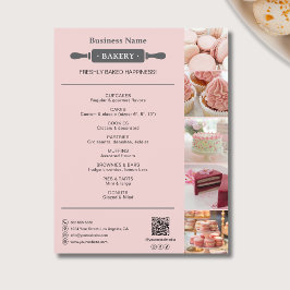 Bakery Rolling Pin Photo QR Pink  チラシ