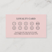 Bakery Rolling Pin Pink Business Reward ロイヤリティカード (裏面)