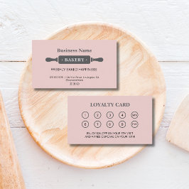 Bakery Rolling Pin Pink Business Reward ロイヤリティカード