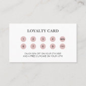 Bakery Rolling Pin White Pink Business Reward ロイヤリティカード (裏面)