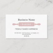 Bakery Rolling Pin White Pink Business Reward ロイヤリティカード (正面)