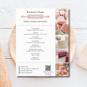 Bakery Rolling White and Pin Photo QR Pink  チラシ