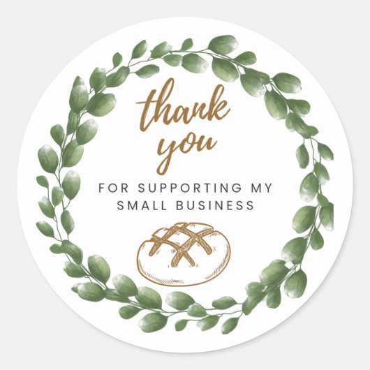 Bakery Sourdough Thank You Round Sticker ラウンドシール (正面)