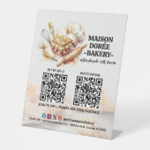 Bakery Store Pastry Cake Baker QR Code Pay Here 台座サイン (正面)