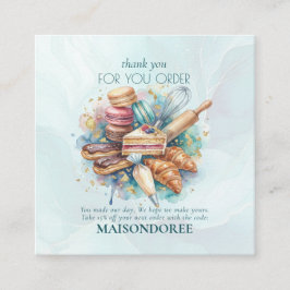Bakery Store Pastry Cake Baker Thank You For Order 割引カード