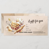 Bakery Store Pastry Chef Baker Gift Certificate (正面/裏面)