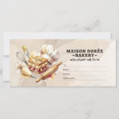 Bakery Store Pastry Chef Baker Gift Certificate (正面)