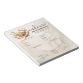 Bakery Store Pastry Chef Cake Baker Order Form ノートパッド (アングル)