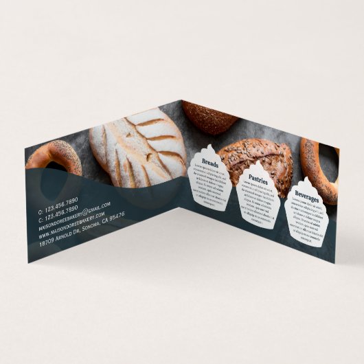 Bakery Store Pastry Chef Dessert Cake Baker Detail 名刺 (内部)