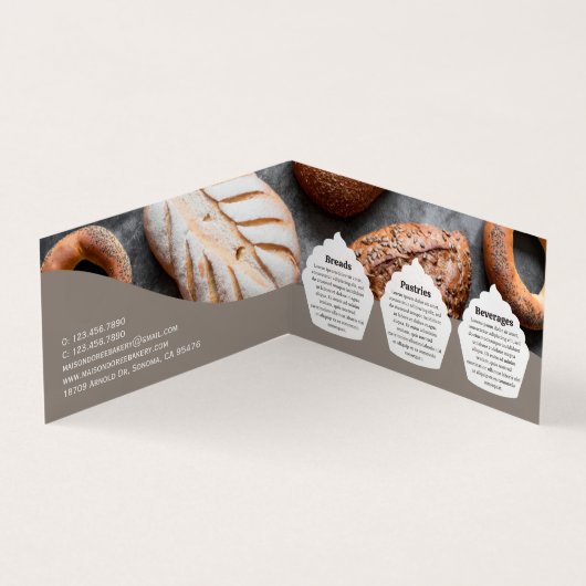 Bakery Store Pastry Chef Dessert Cake Baker Detail 名刺 (内部)