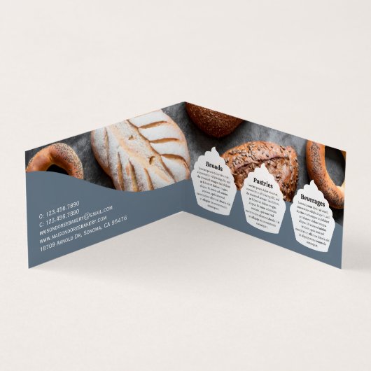 Bakery Store Pastry Chef Dessert Cake Baker Detail 名刺 (内部)