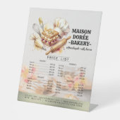 Bakery Store Pastry Chef Dessert Sweet Price List 台座サイン (正面)