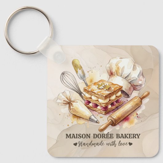 Bakery Store Pastry Chef Dessert Sweets Cake Baker キーホルダー (正面)