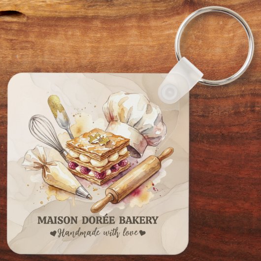 Bakery Store Pastry Chef Dessert Sweets Cake Baker キーホルダー (裏面)