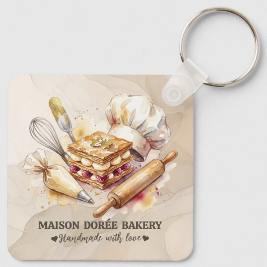 Bakery Store Pastry Chef Dessert Sweets Cake Baker キーホルダー (裏面)