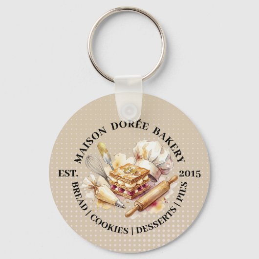 Bakery Store Pastry Chef Dessert Sweets Cake Baker キーホルダー (裏面)