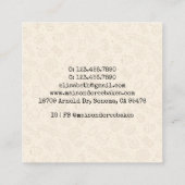 Bakery Store Pastry Chef Dessert Sweets Cake Baker スクエア名刺 (裏面)