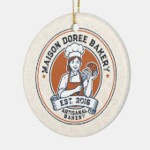 Bakery Store Pastry Chef Dessert Sweets Cake Baker セラミックオーナメント (左)