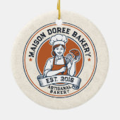 Bakery Store Pastry Chef Dessert Sweets Cake Baker セラミックオーナメント (裏面)