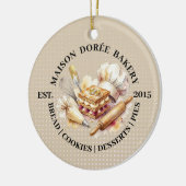 Bakery Store Pastry Chef Dessert Sweets Cake Baker セラミックオーナメント (左)