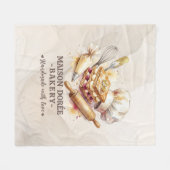Bakery Store Pastry Chef Dessert Sweets Cake Baker フリースブランケット (正面(横))